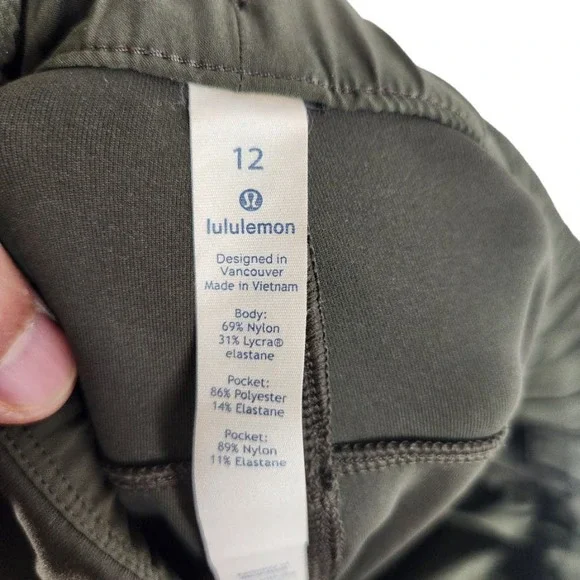 Lululemon On The Fly Pant Luxtreme Dark Olive Womens 12 - Picture 6 of 8